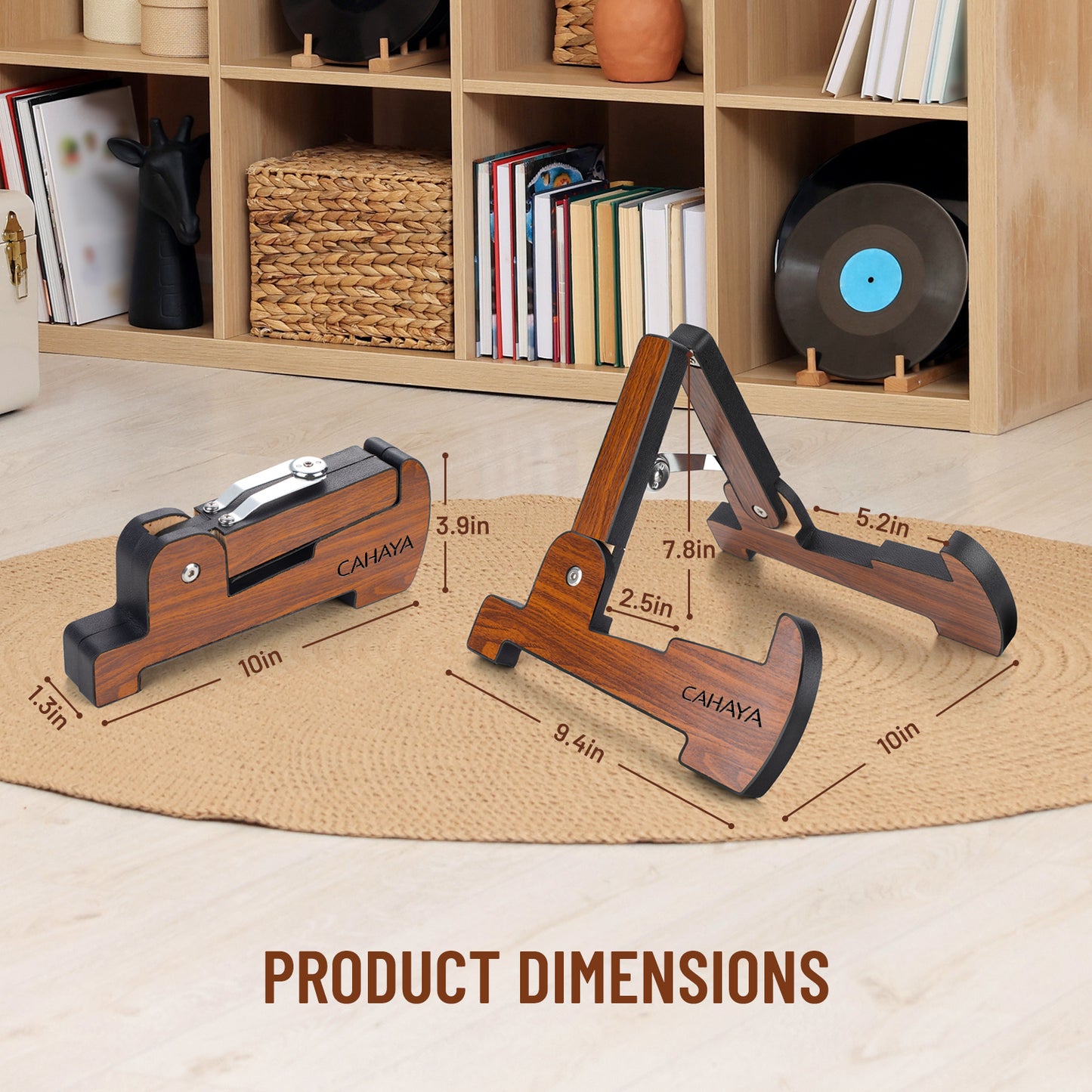 Portable A-Frame Wooden Guitar Stand