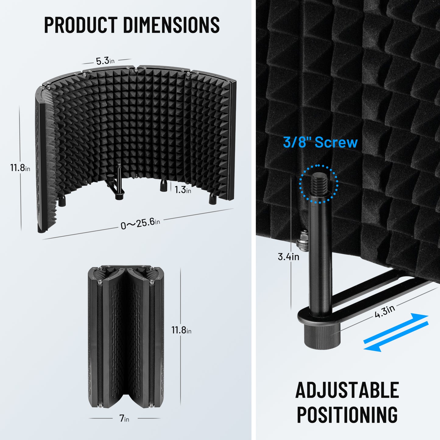Foldable Microphone Isolation Shield