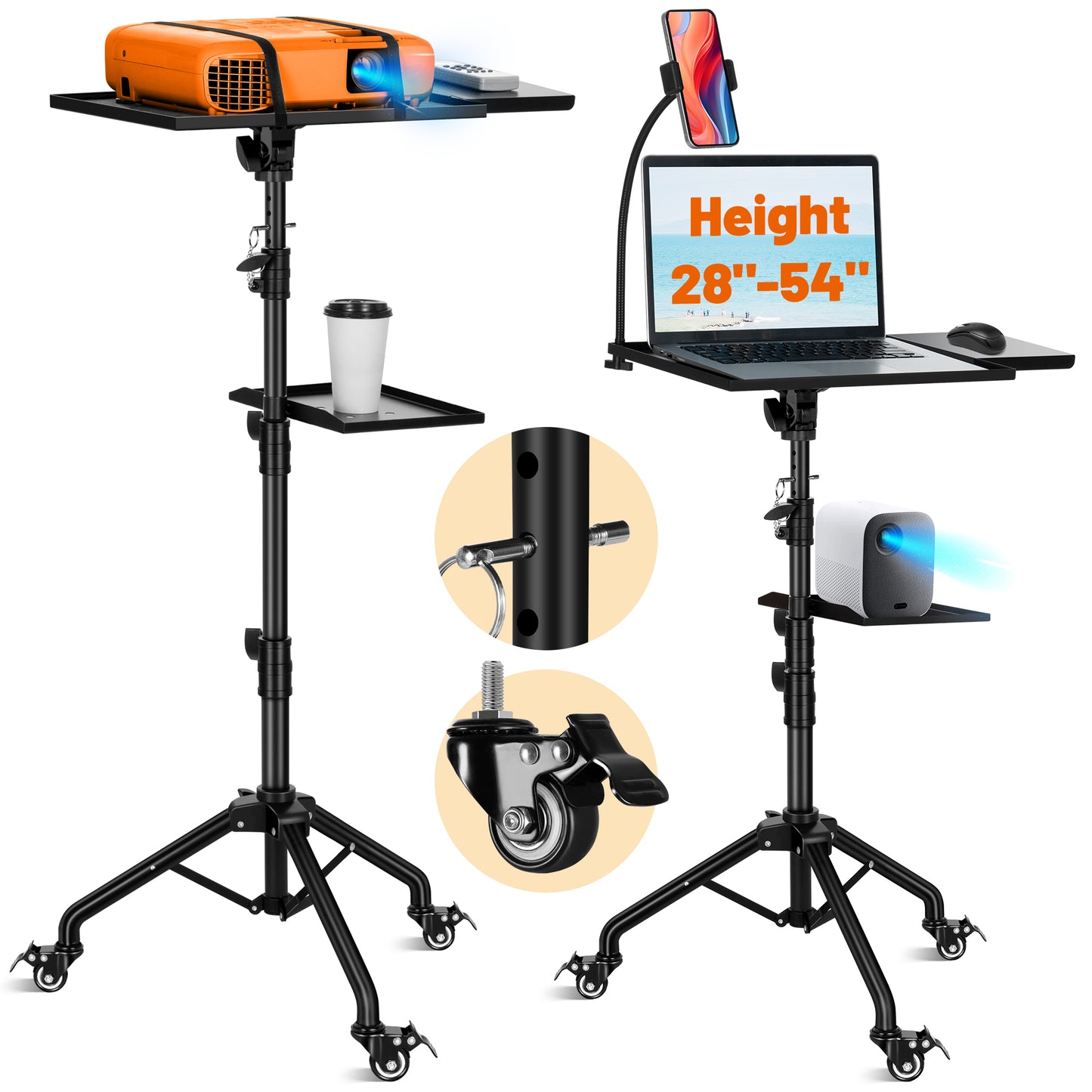 Rolling Projector & Laptop Stand