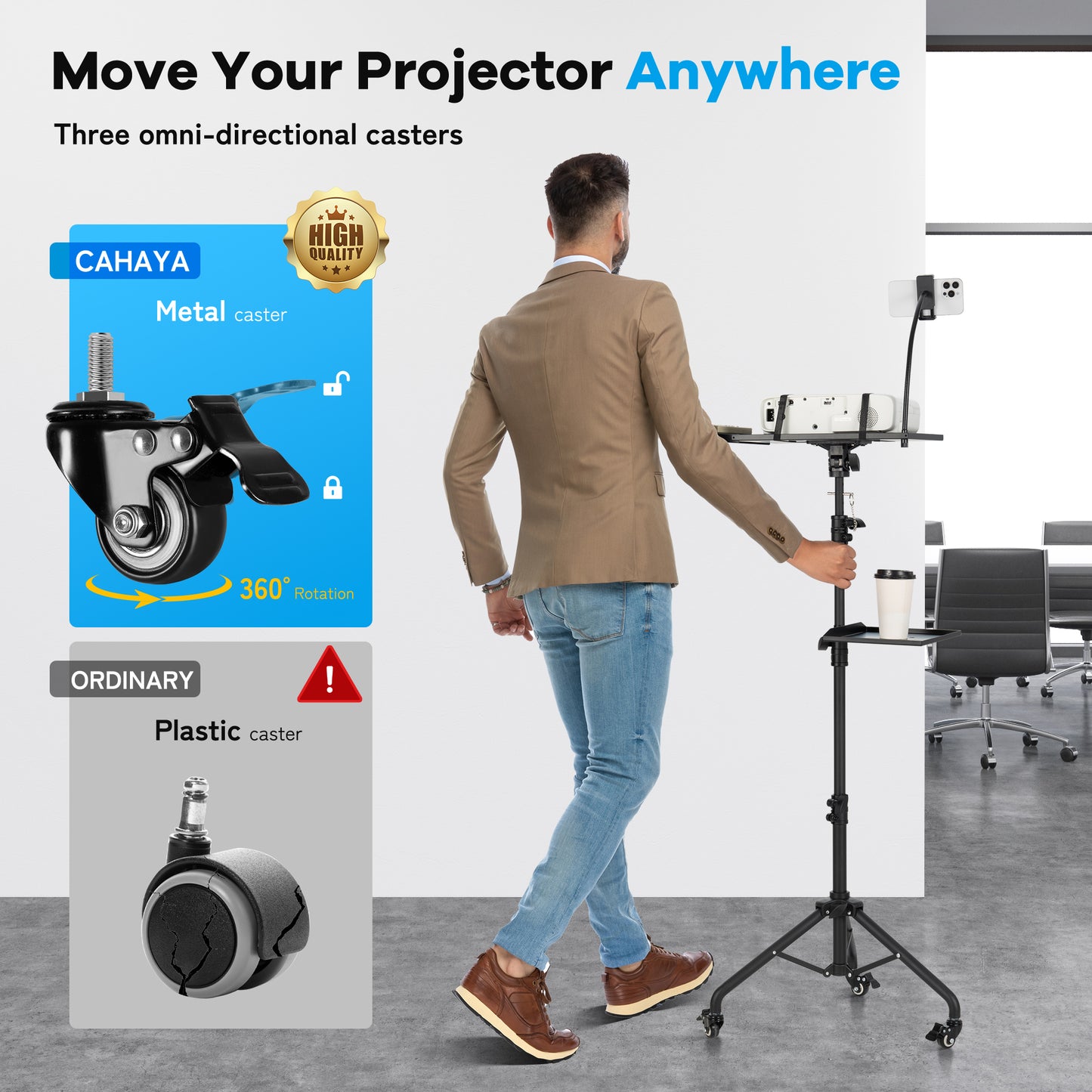 Rolling Projector & Laptop Stand