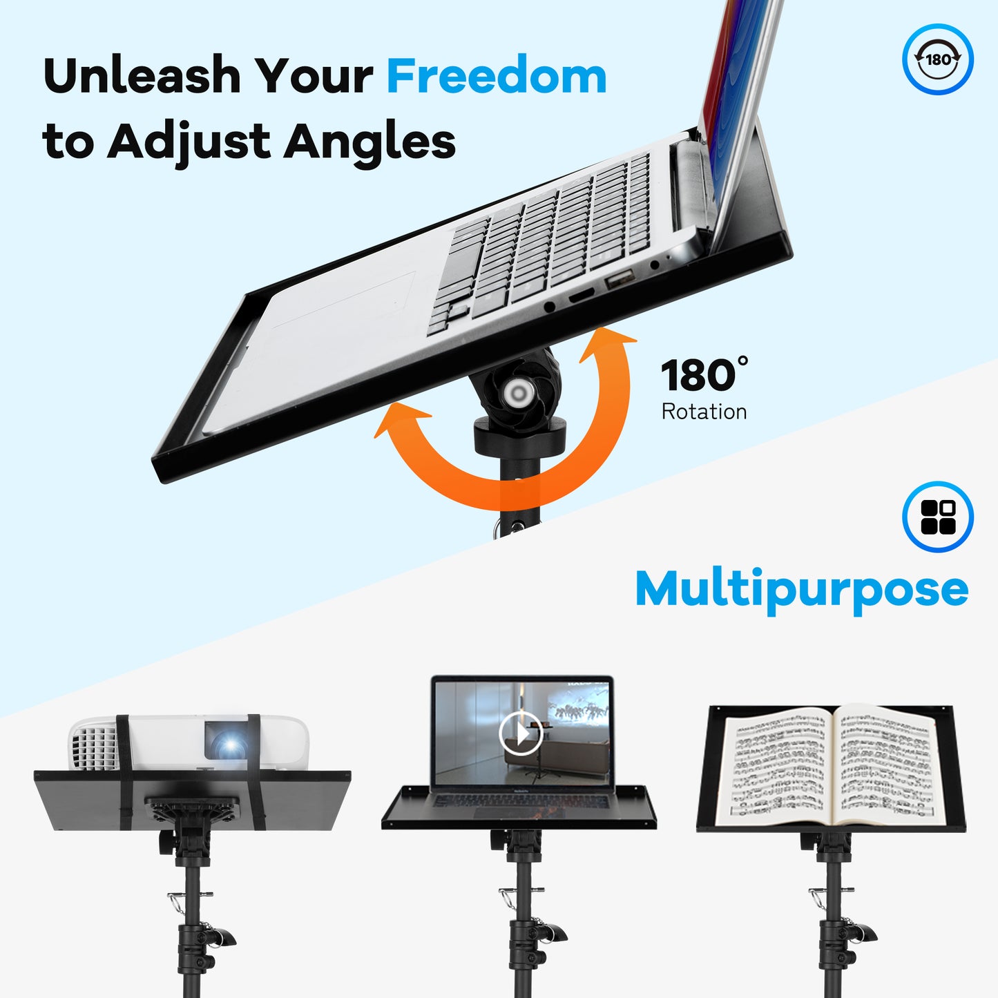 Rolling Projector & Laptop Stand