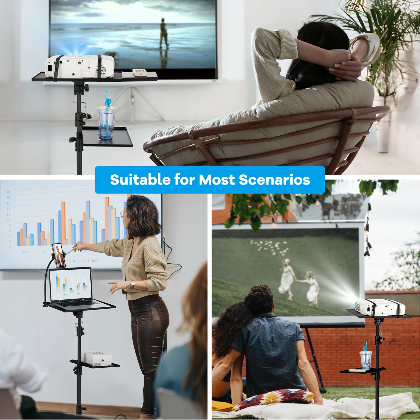 Rolling Projector & Laptop Stand