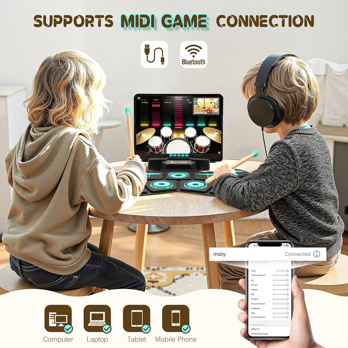 9-Pads Electronic Drum Set