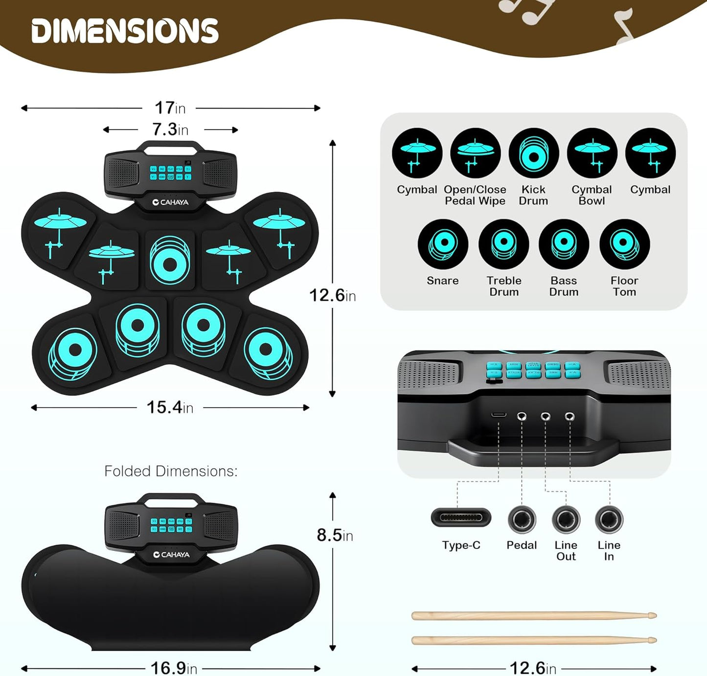 9-Pads Electronic Drum Set
